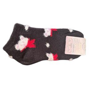 Fun Black Wool Socks with Beer Print for Kids – Cozy Winter Christmas Collection